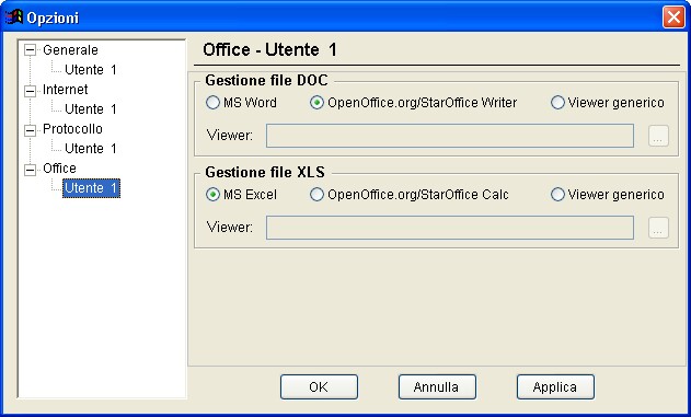 opzioni - office